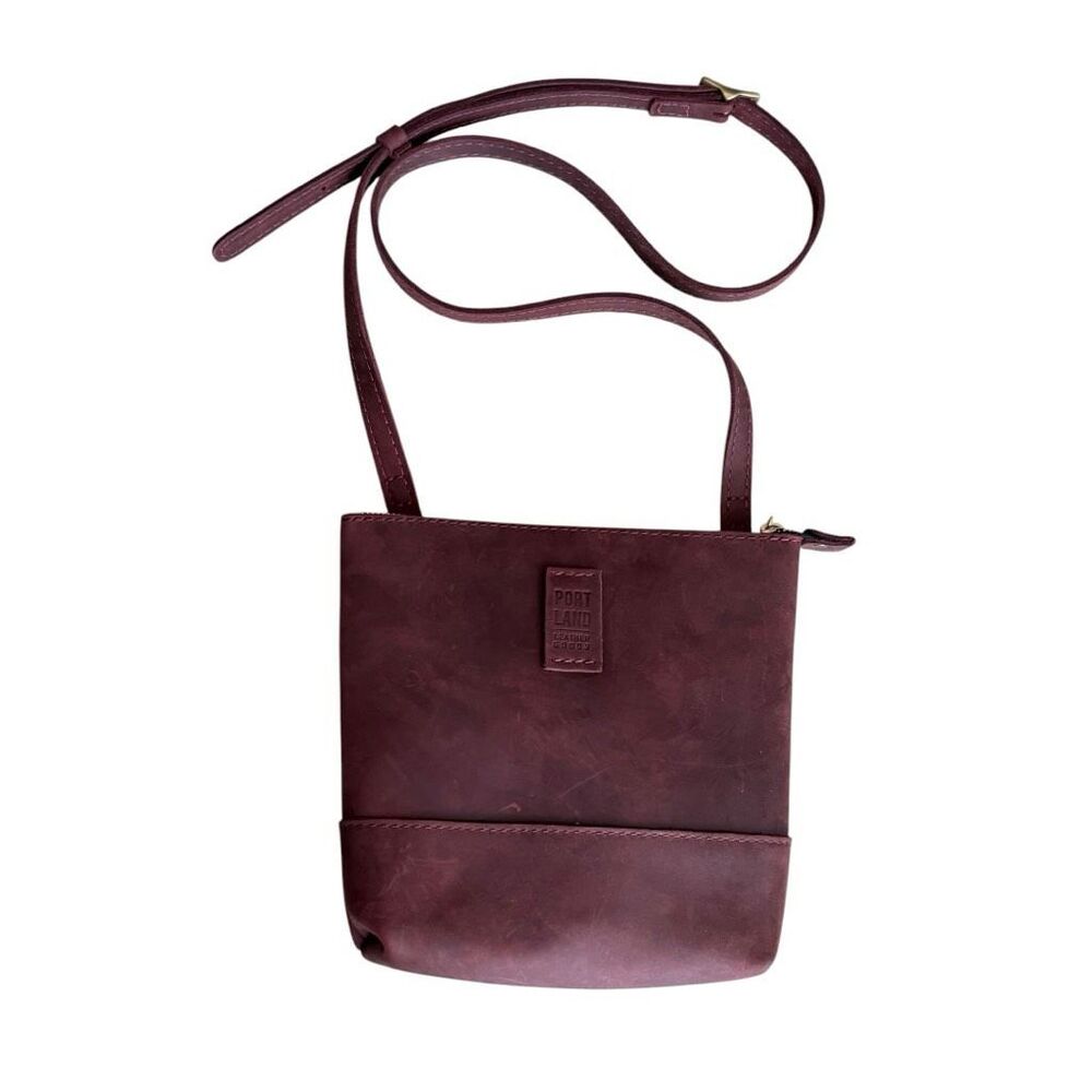 Portland Leather Festival Crossbody Bag Purse Merlot Burgundy
